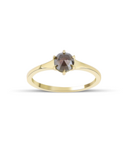 Salt and Pepper Solitaire Diamond Ring