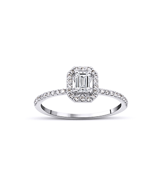 Emerald Cut Solitaire Diamond Ring
