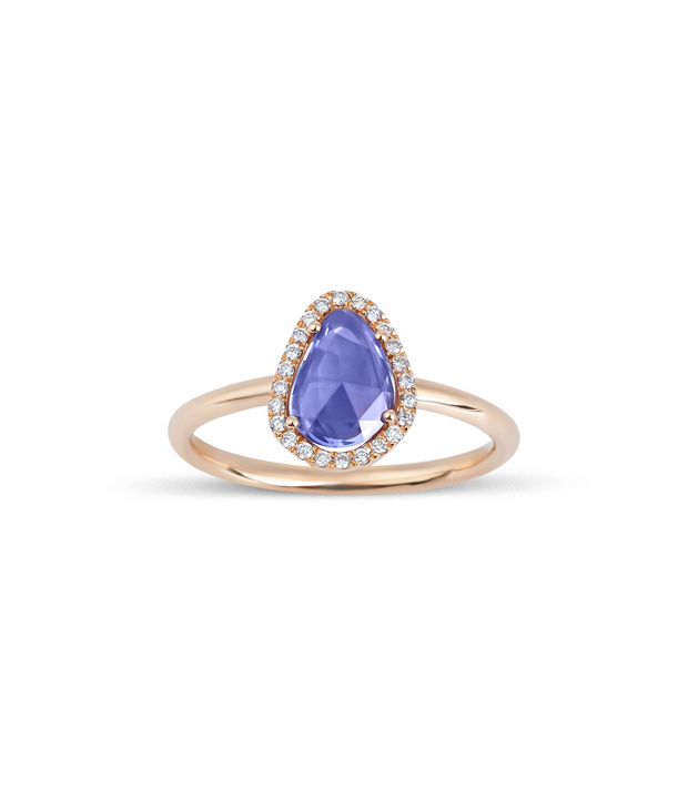 Blue Sapphire Diamond Design Ring