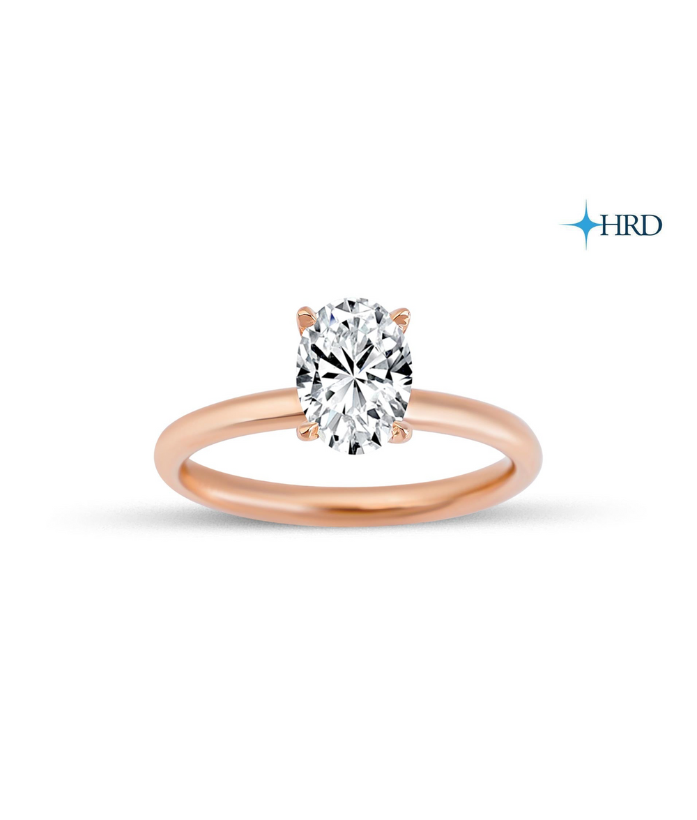 Oval Cut HRD Certified Solitaire Diamond Ring