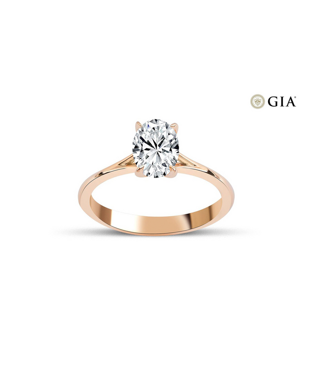 Oval Cut GIA Certified Solitaire Diamond Ring