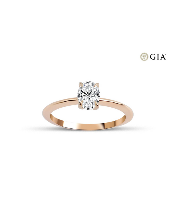 Oval Cut GIA Certified Solitaire Diamond Ring