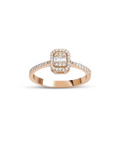Diamond Rose Baguette Ring