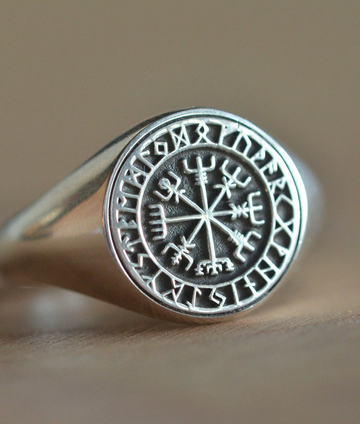 Custom Made Viking Vegvisir Ring-Minimalist Designs