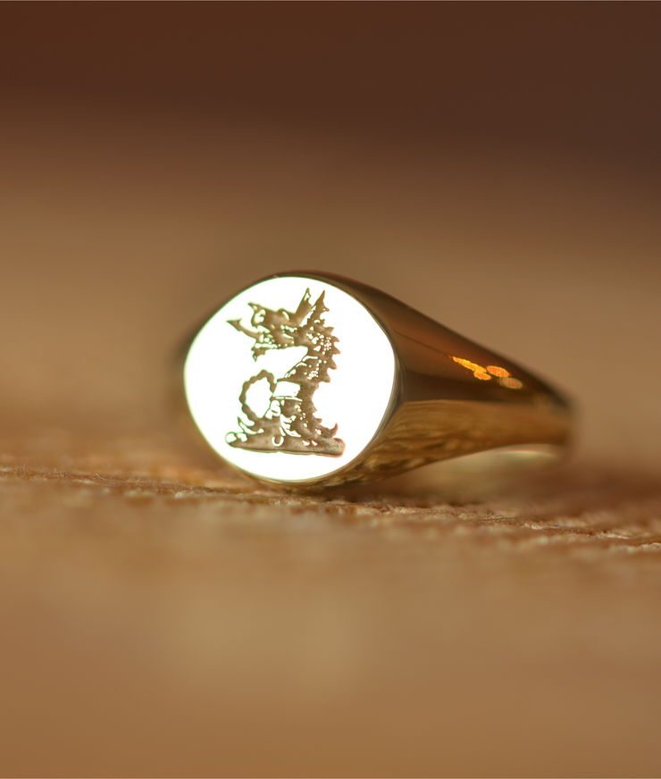 Custom Made Round Family Crest Ring-Minimalist Designs