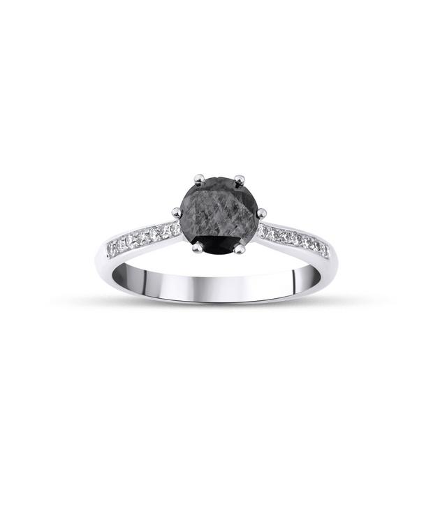 Black Solitaire Diamond Ring