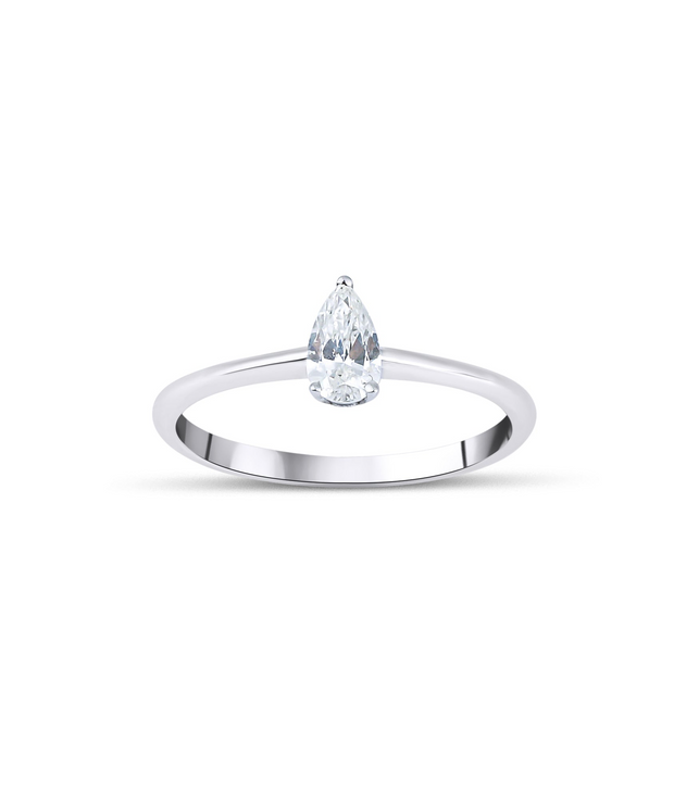 Pear Diamond Solitaire Ring