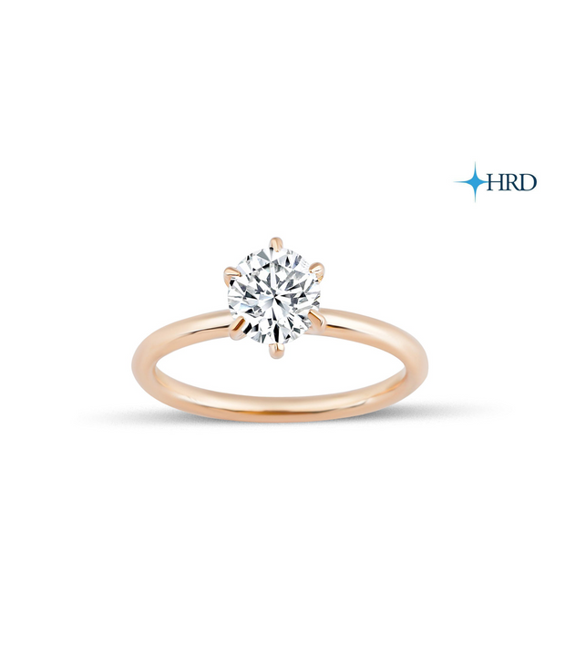 Round Cut HRD Certified Solitaire Diamond Ring