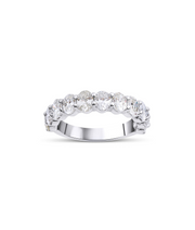 Oval Cut Half Round Diamond Wedding Ring