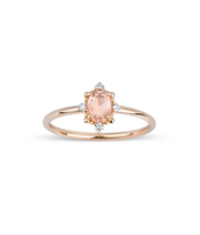 Oval Morganite Diamond Design Ring