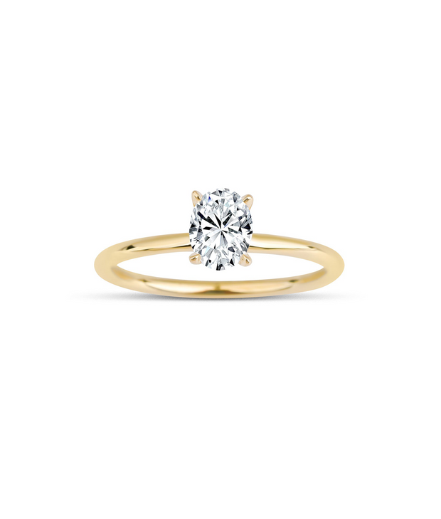 Oval Cut Solitaire Diamond Ring