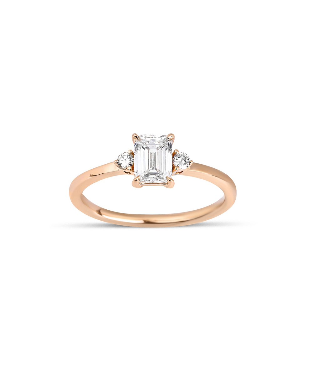 Emerald Cut Solitaire Diamond Ring