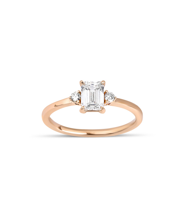 Emerald Cut Solitaire Diamond Ring