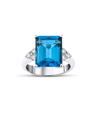 London Blue Topaz Diamond Ring
