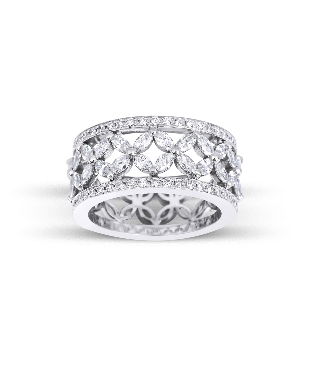Marquise Diamond Full Turquoise Wedding Ring