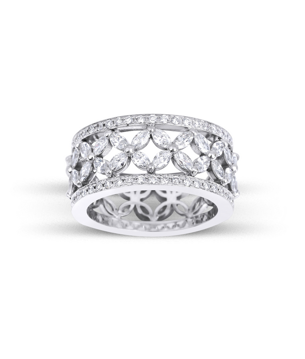 Marquise Diamond Full Turquoise Wedding Ring