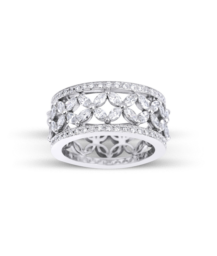 Marquise Diamond Full Turquoise Wedding Ring