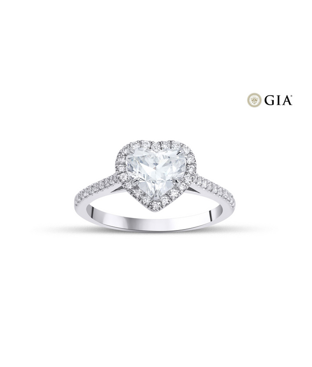 Heart Cut GIA Certified Solitaire Diamond Ring