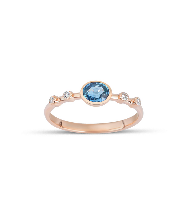 Oval Cut Sapphire Diamond Ring