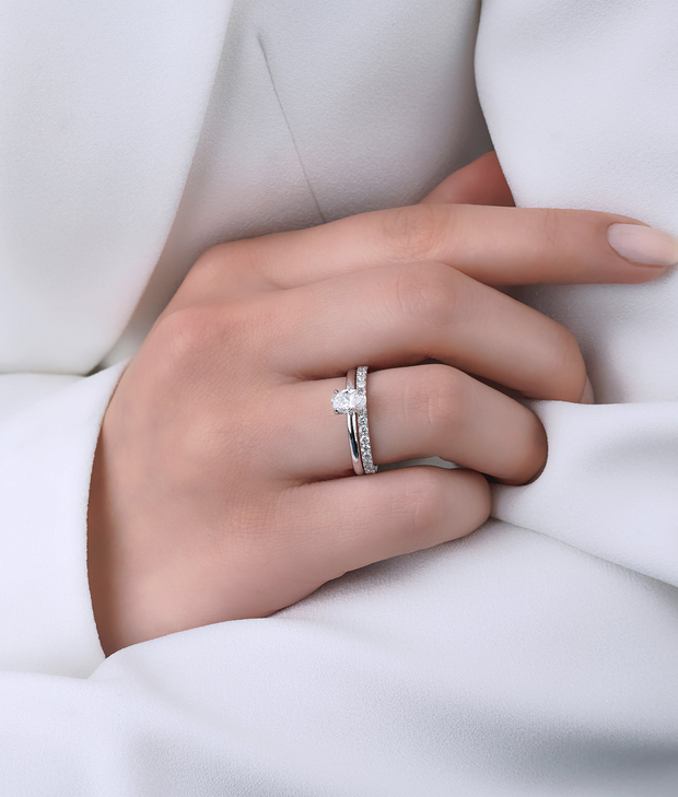 Oval Cut HRD Certified Solitaire Diamond Ring