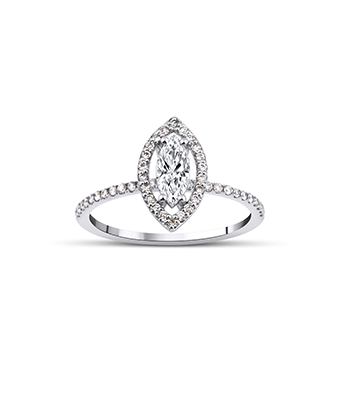 Marquise Cut Solitaire Diamond Ring