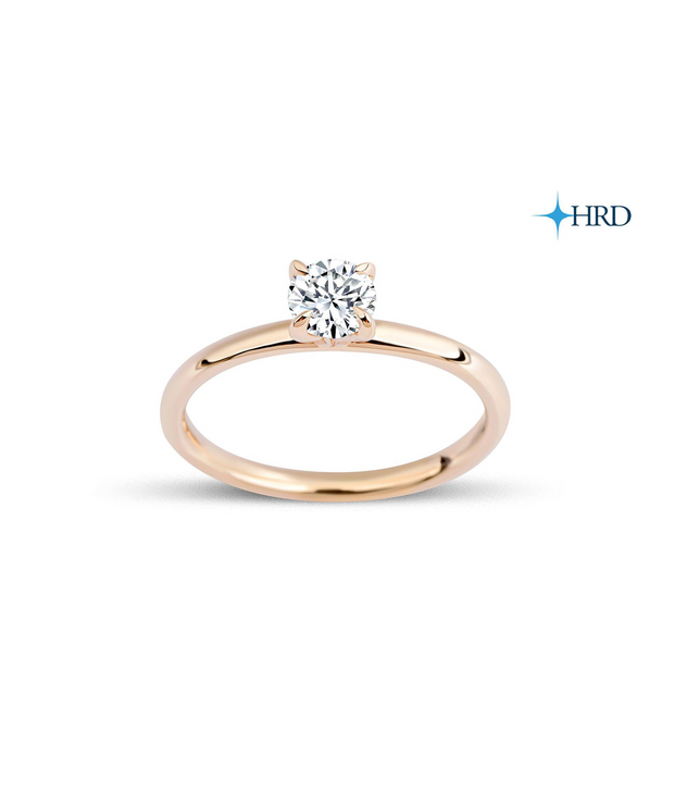 Round Cut HRD Certified Solitaire Diamond Ring