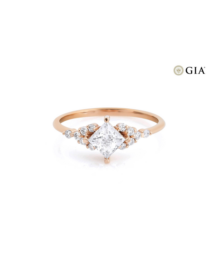 Princess Cut GIA Certified Solitaire Diamond Ring