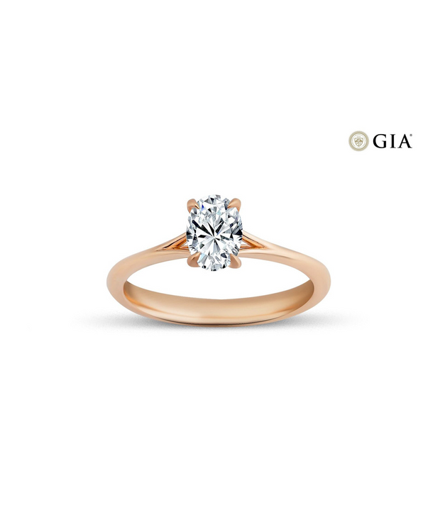 Oval Cut GIA Certified Solitaire Diamond Ring
