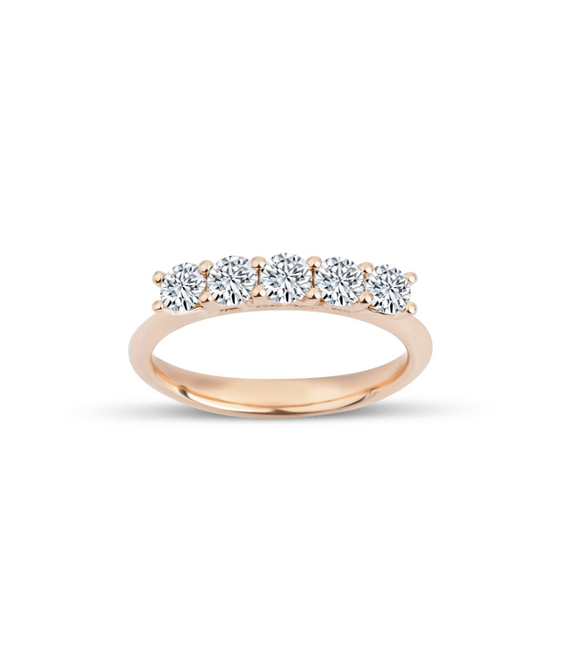 Round Cut Diamond Five Stone Ring