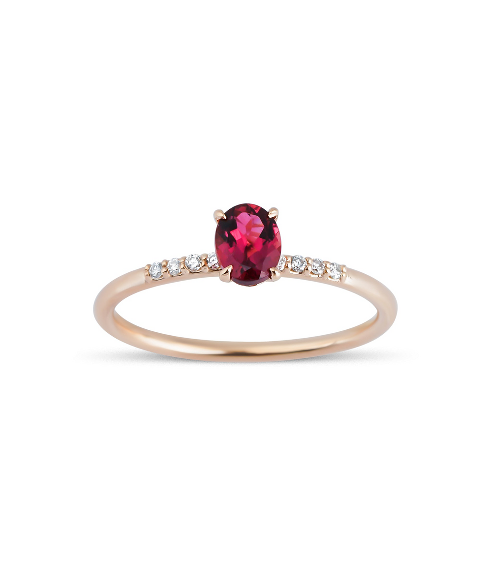 Oval Cut Tourmaline Diamond Ring