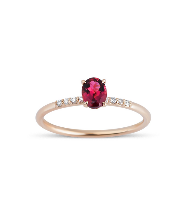 Oval Cut Tourmaline Diamond Ring