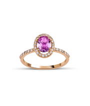 Pink Sapphire Diamond Ring