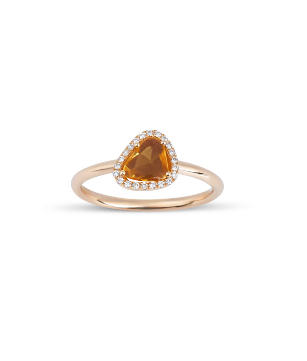 Yellow Sapphire Diamond Design Ring