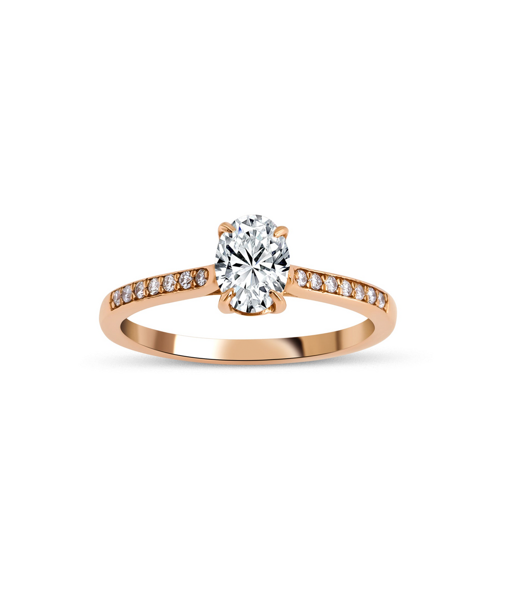 Oval Cut Solitaire Diamond Ring