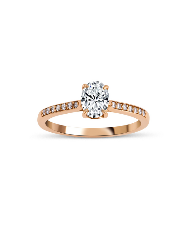 Oval Cut Solitaire Diamond Ring