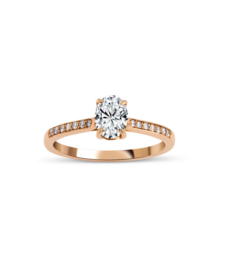 Oval Cut Solitaire Diamond Ring