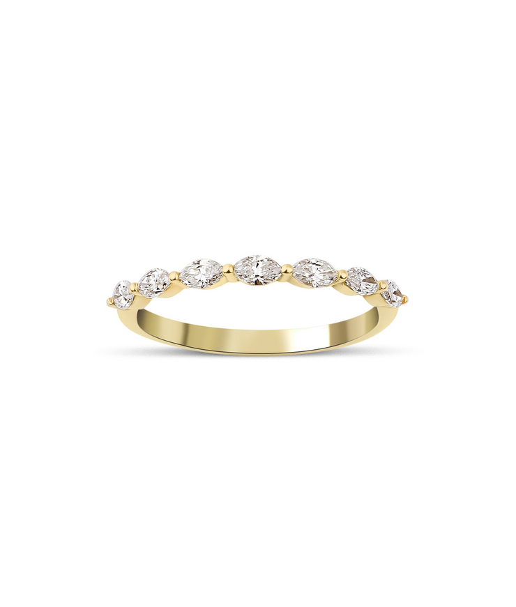 Marquise Diamond Half Turret Ring