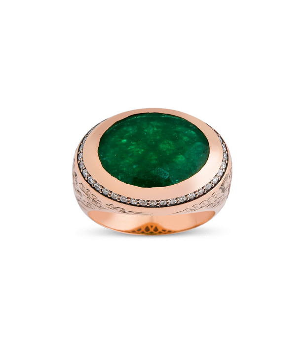 Agate Stone and Diamond Men's Ring