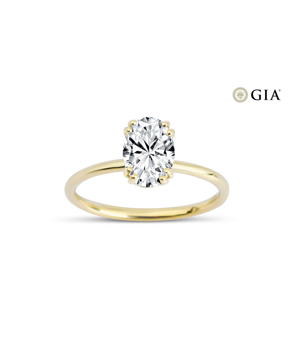 Oval Cut GIA Certified Solitaire Diamond Ring