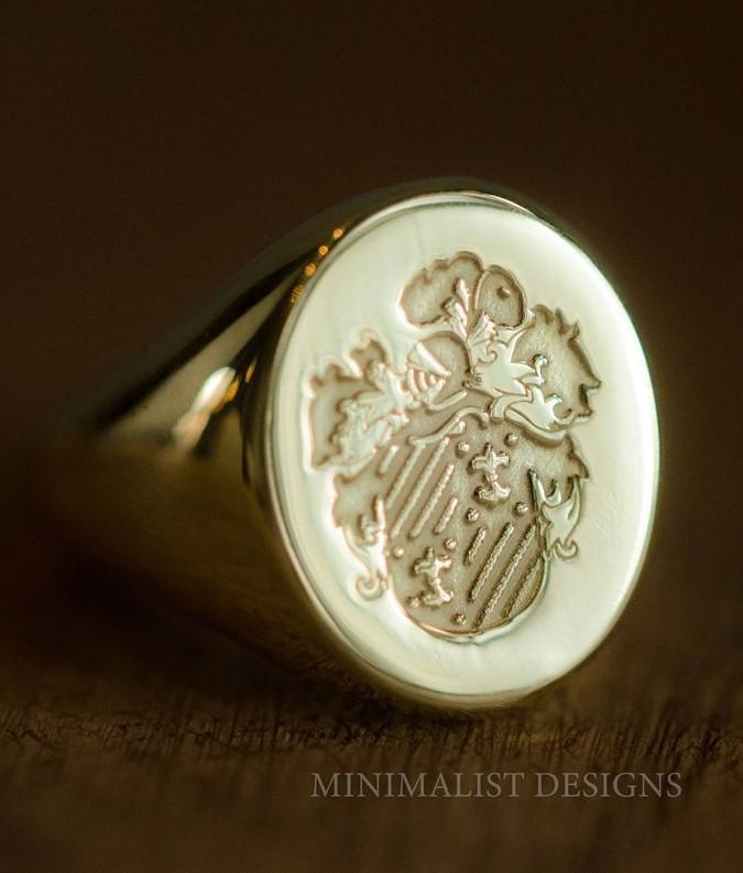 Solid Gold Custom Made Family Crest Ring1