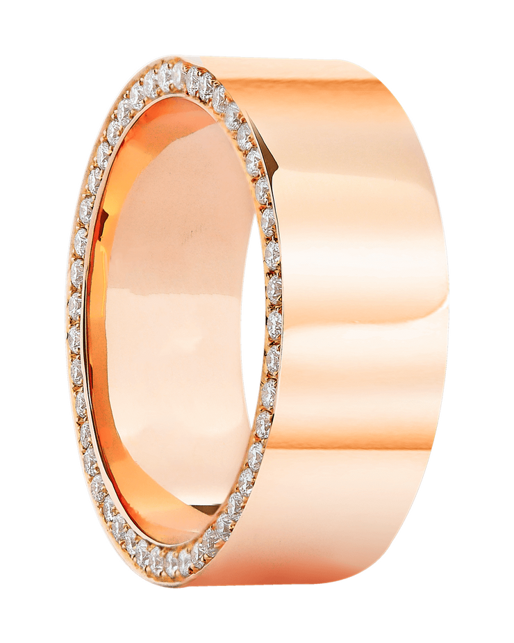 7mm Wedding Band in Solid Gold with Diamonds
