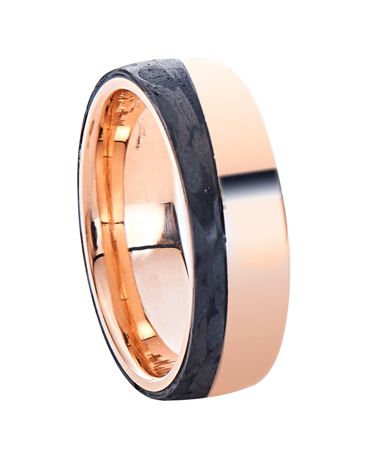 Black Carbon and Solid Gold Wedding Band