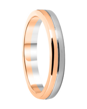 Two Tone Wedding Band in Solid Gold