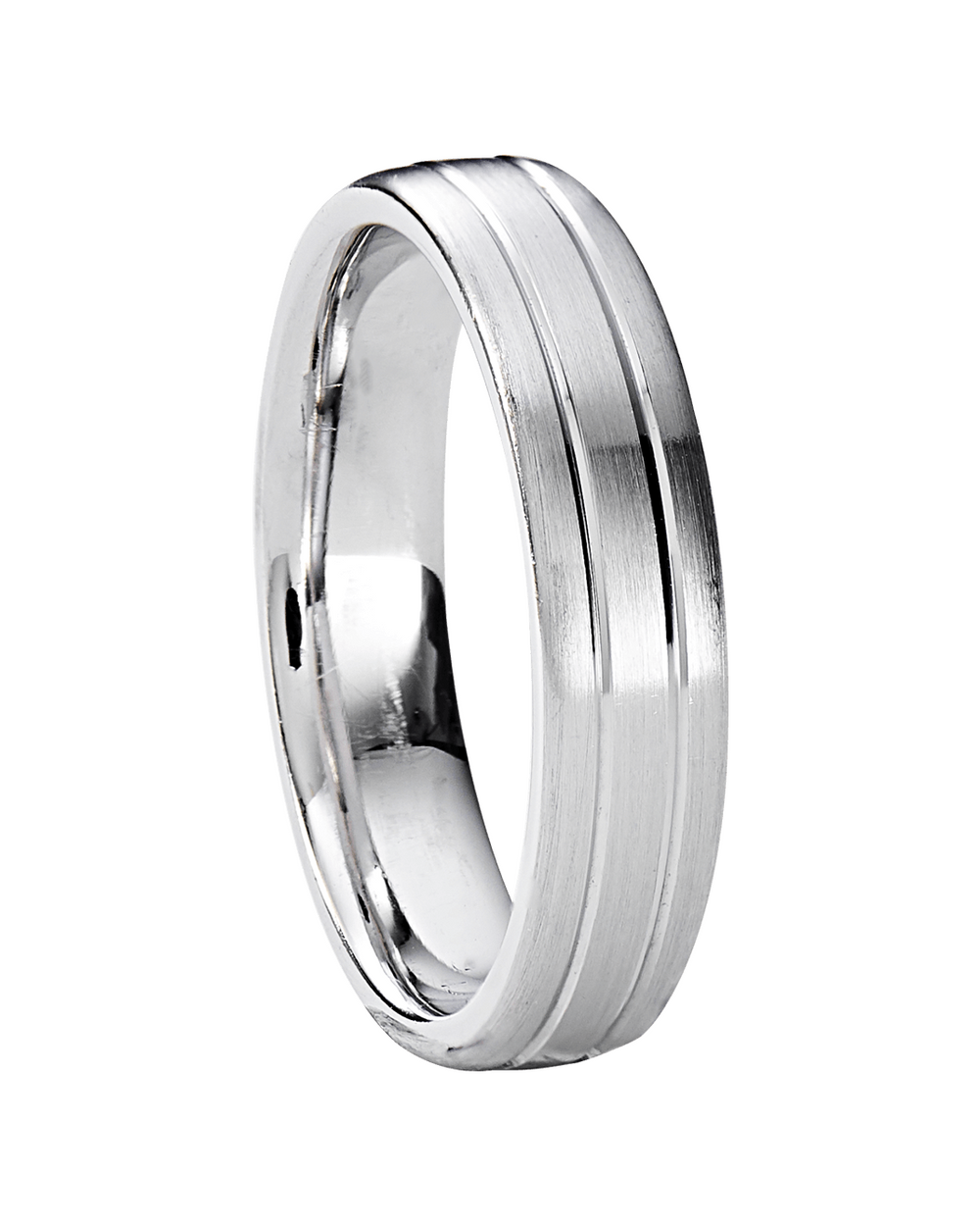 Double Streamline Wedding Band in Solid Gold
