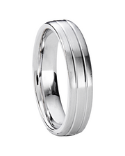 Double Streamline Wedding Band in Solid Gold