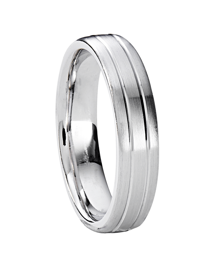 Double Streamline Wedding Band in Solid Gold