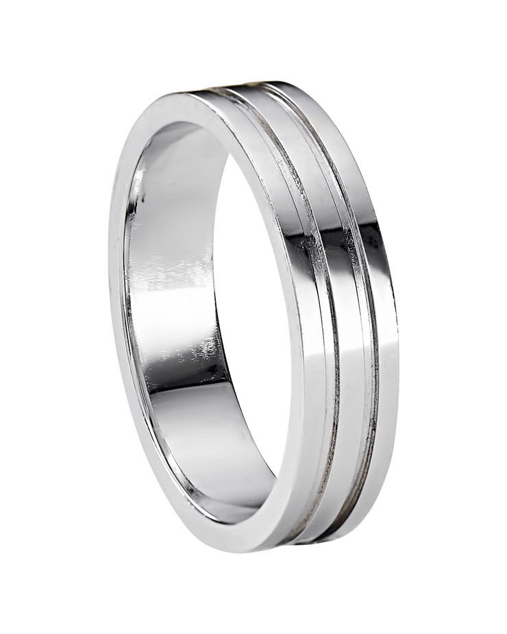 Minimalist Triple Streamline Wedding Band