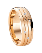 Triple Channel 5mm Wedding Band with Diamonds