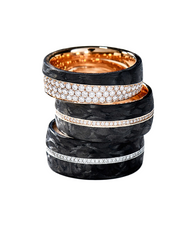 Wedding Band with Diamonds and Carbon