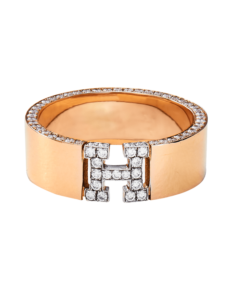 Solid Gold Wedding Band with Diamonds
